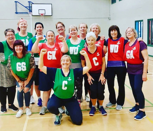 Gill with her netball group